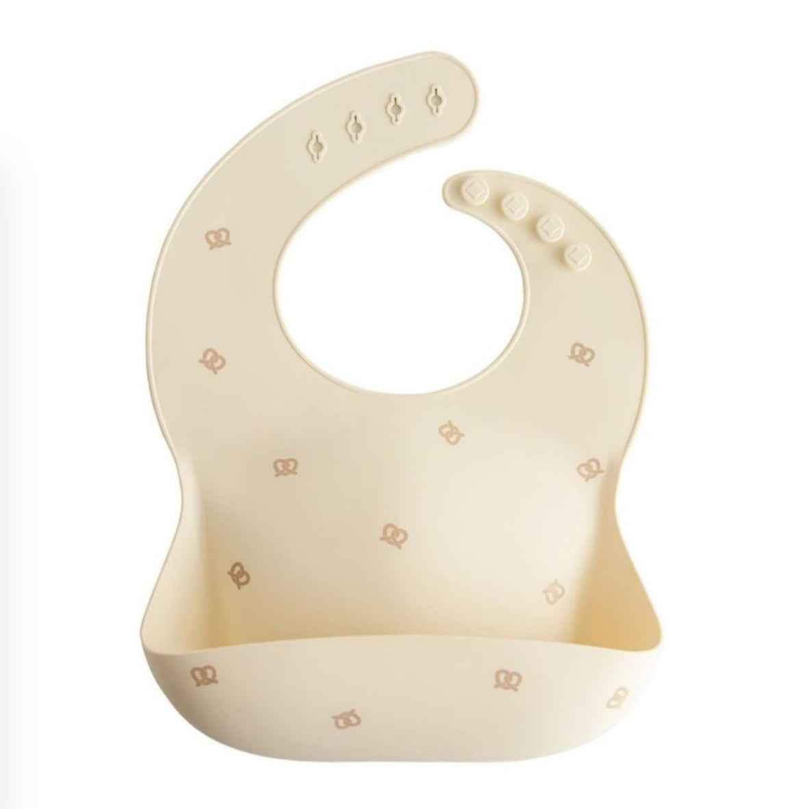Bavoir à poche en silicone - Bretzel - Mushie
