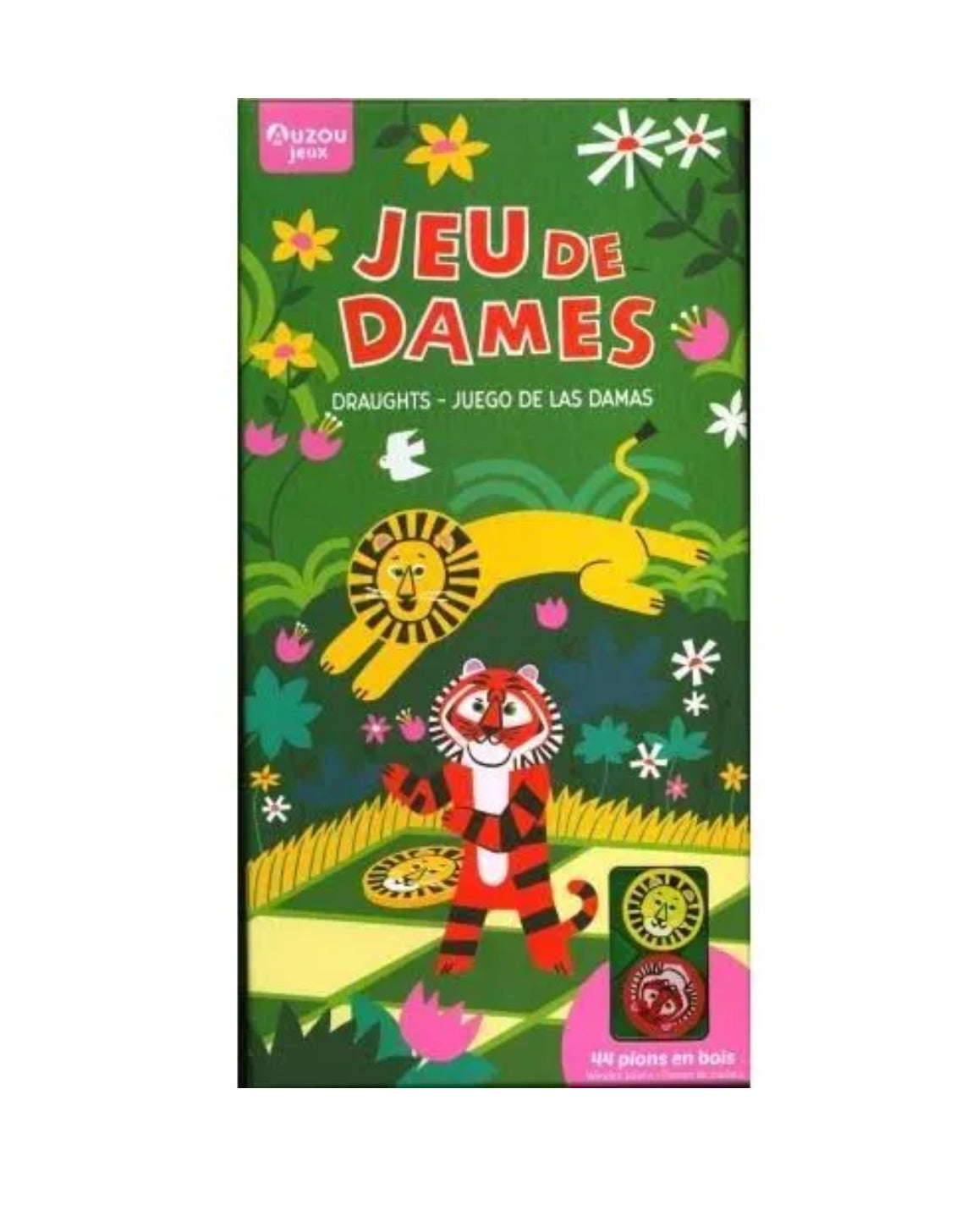 Jeu de dames en bois - Le Duel des Félins - Auzou