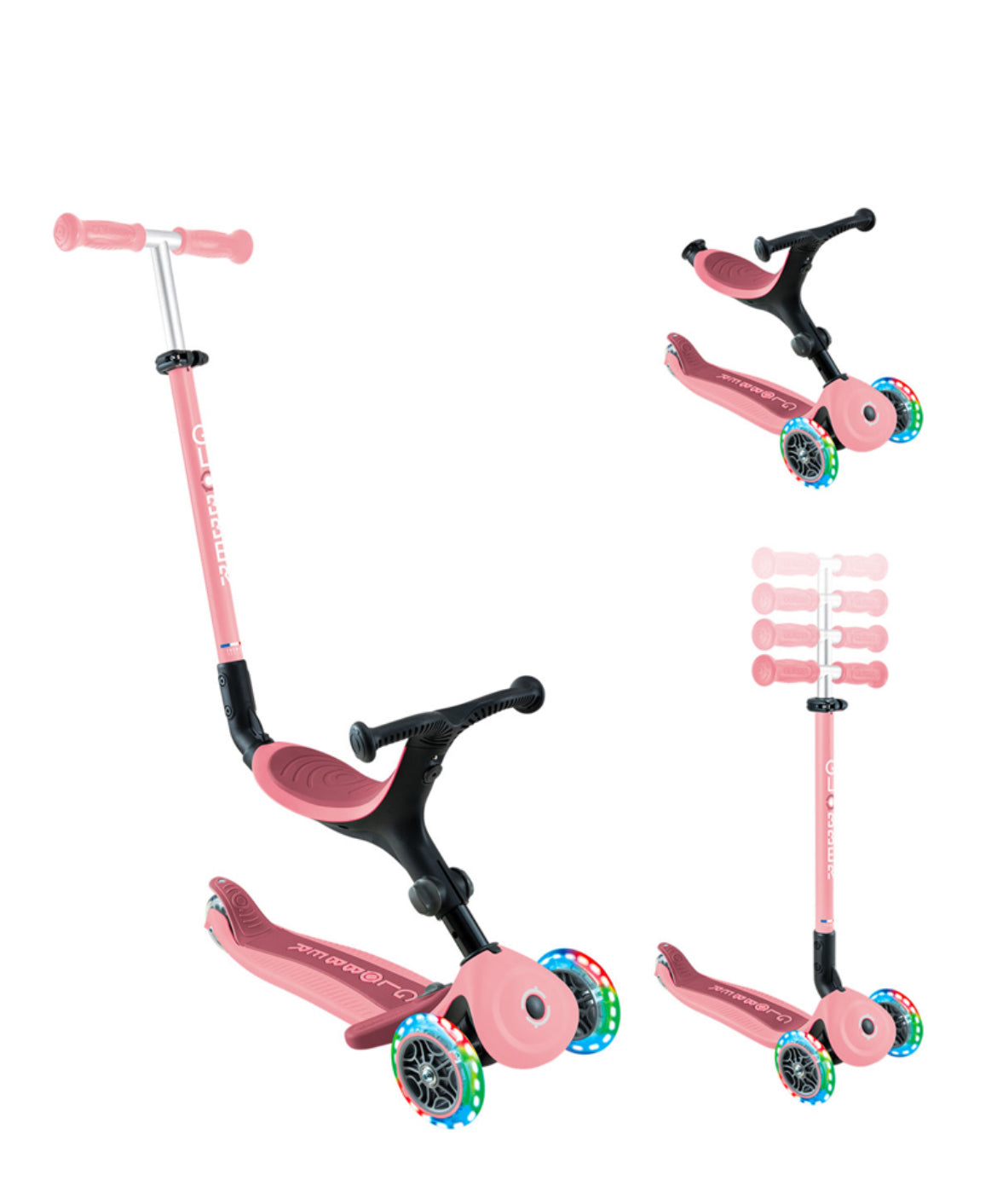 Trottinette évolutive - GO.UP Active light Rose Pastel - Globber