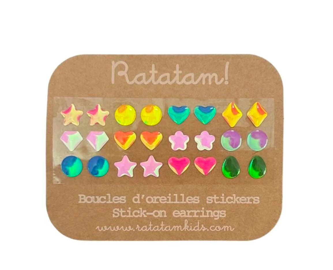 Boucles d'oreilles autocollantes - x12 - Ratatam