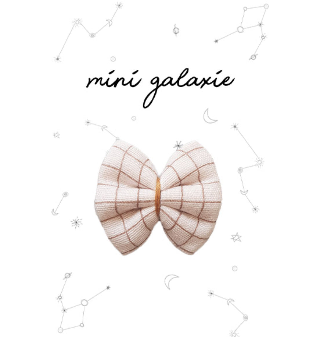 Barrette mini noeud double gaze - Carreaux - Mini Galaxie