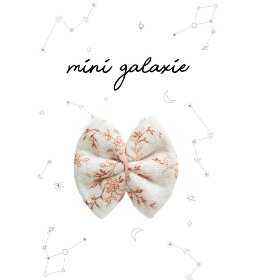 Barrette mini noeud double gaze - Fleuri - Mini Galaxie