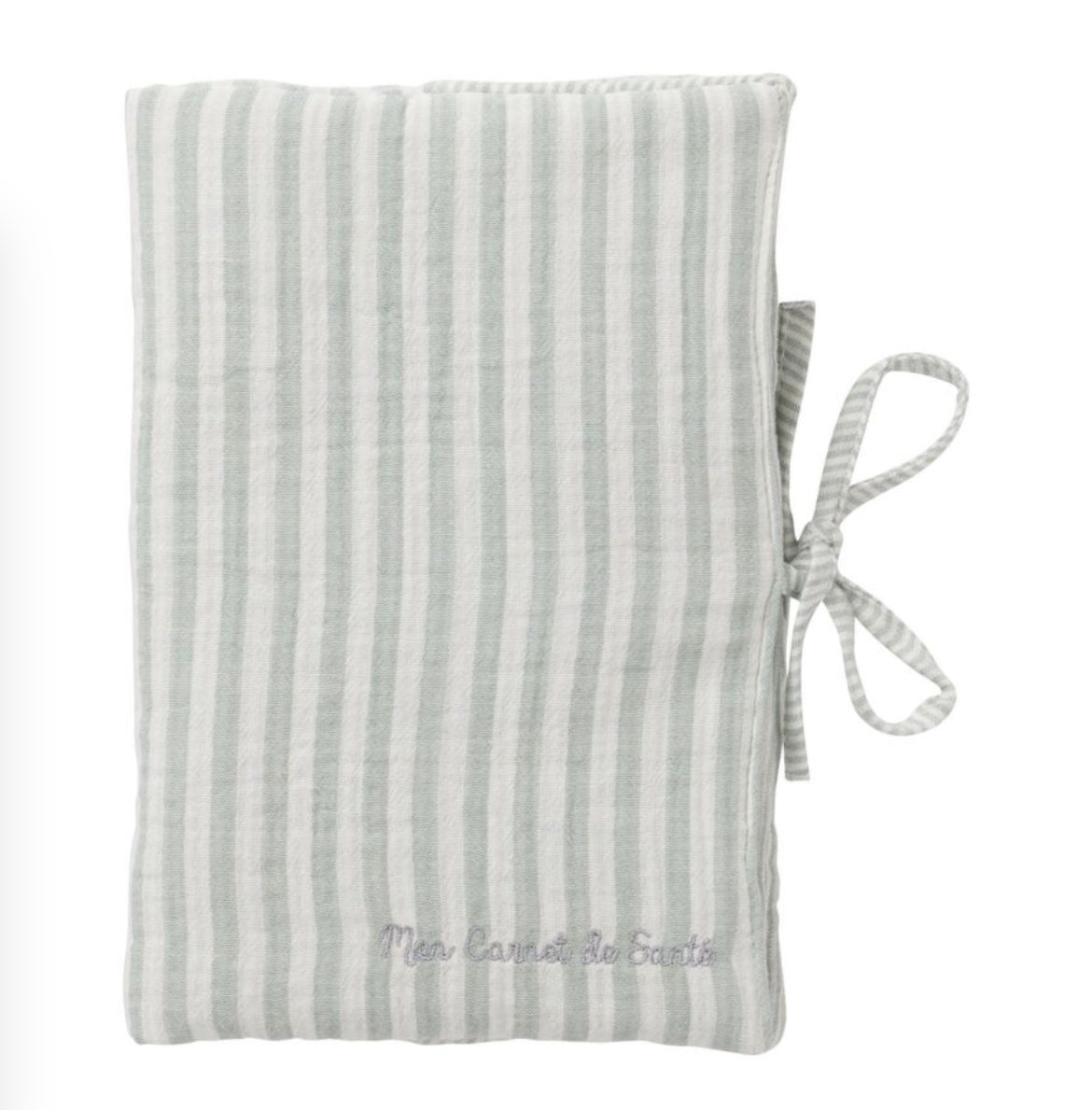 Protège carnet de santé - Rayé vert de gris - BB&CO