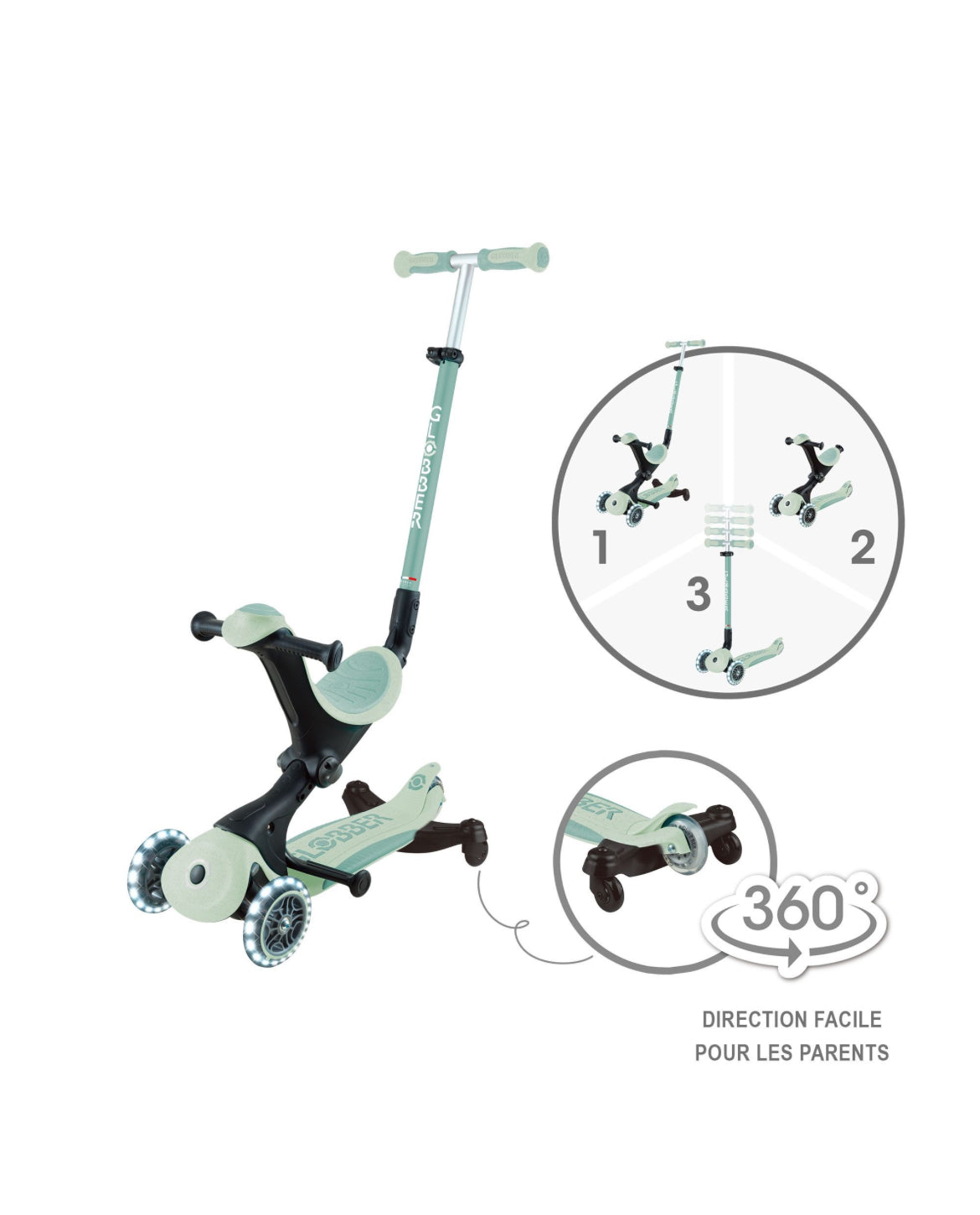 Trottinette évolutive - GO.UP Active light Vert Menthe - Globber