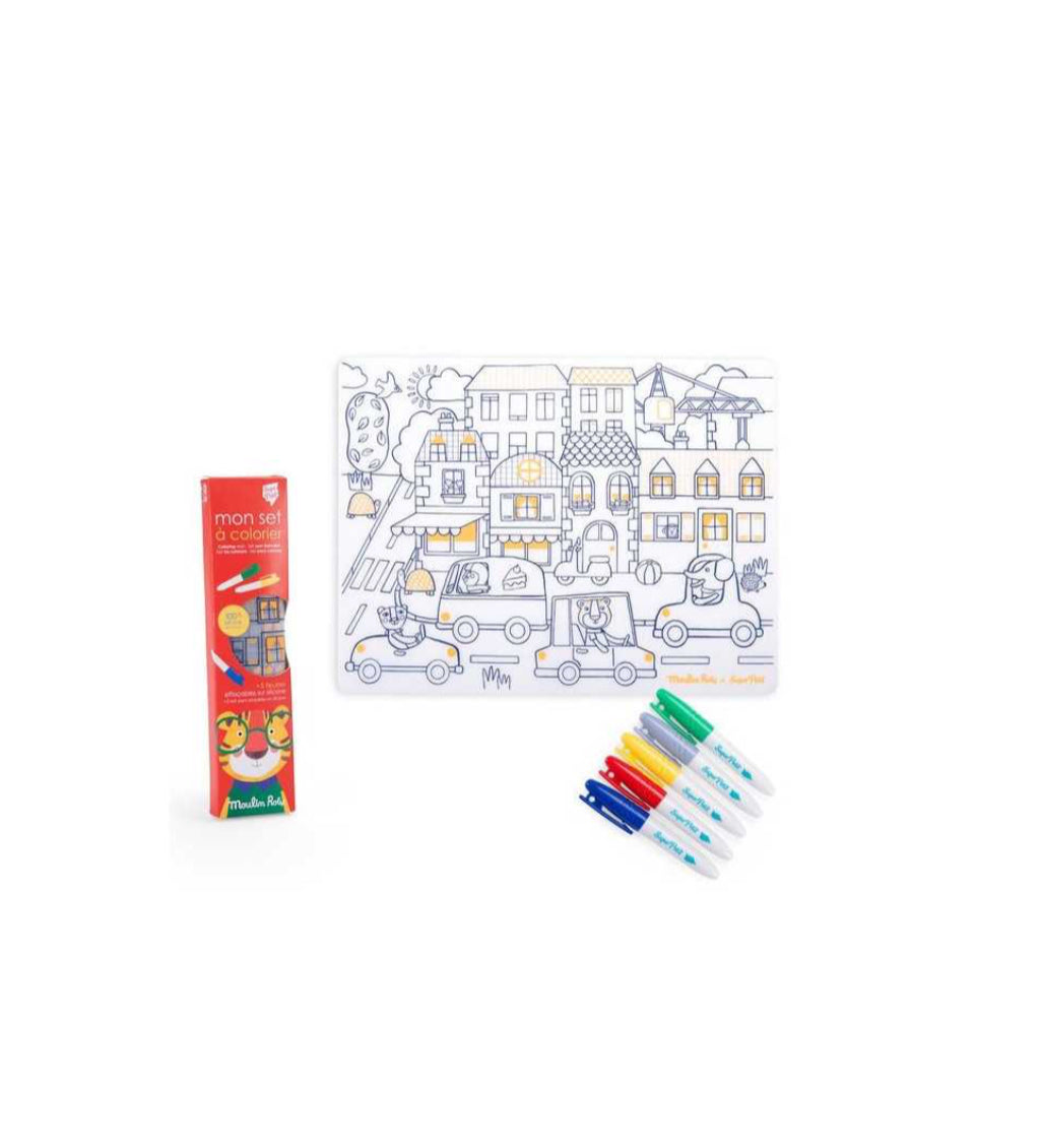 Mon set de table à colorier - Les Popipop - Moulin Roty x SuperPetit
