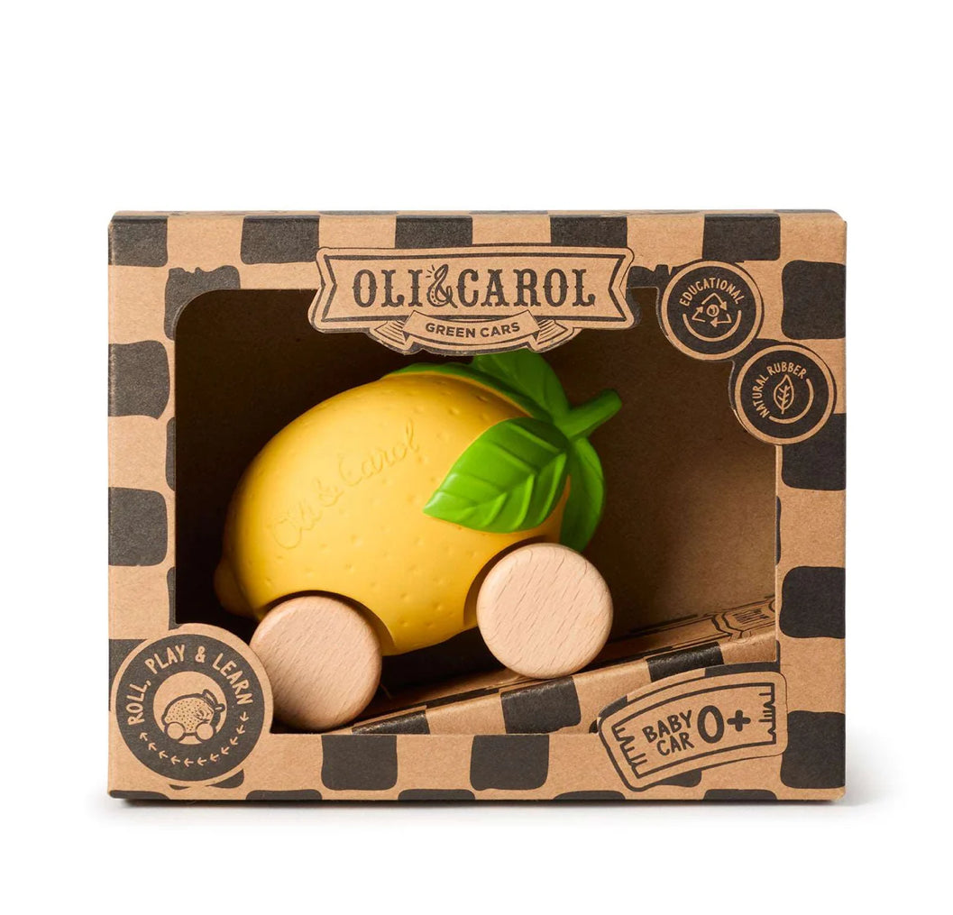 Voiture en caoutchouc naturel - Lou le Citron - Oli & Carol