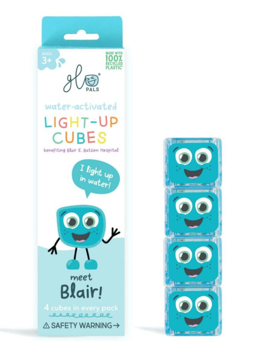 Lot de 4 cubes lumineux - Bleu - Glo Pals