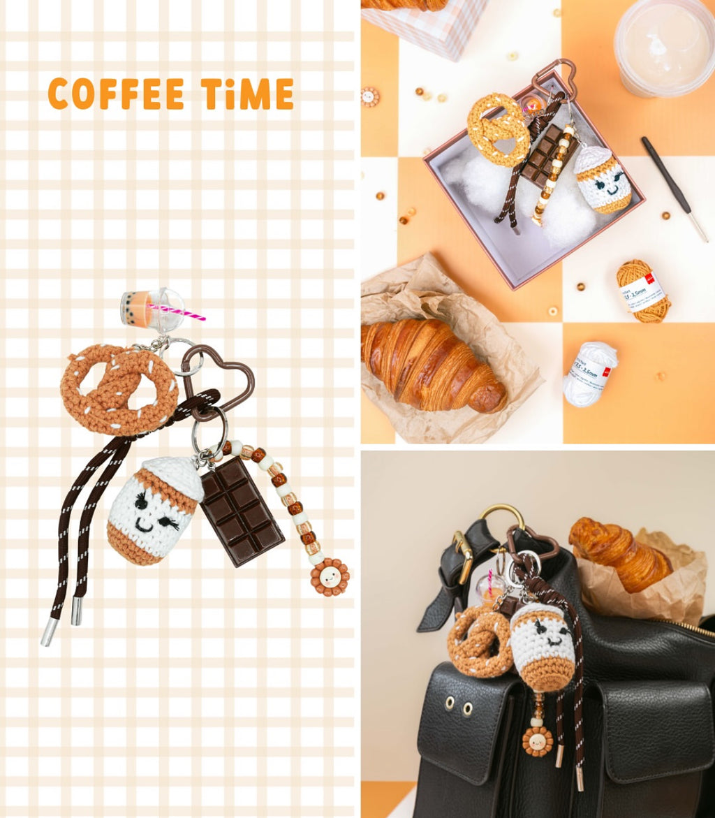 Kit DIY crochet bag charms - Coffee Time -  La Petite Epicerie