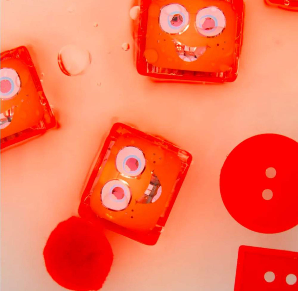 Lot de 4 cubes lumineux - Rouge - Glo Pals