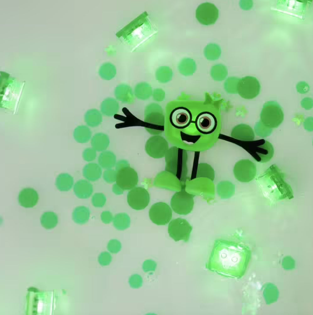 Personnage et 2 cubes lumineux - Vert - Glo Pals