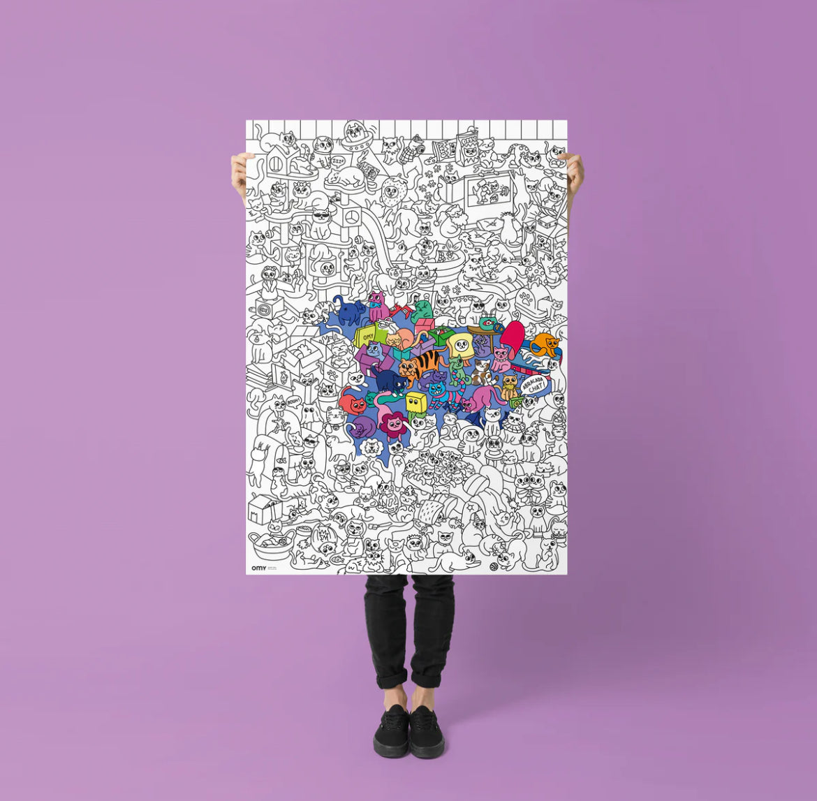 Poster géant à colorier - Kitty -  OMY