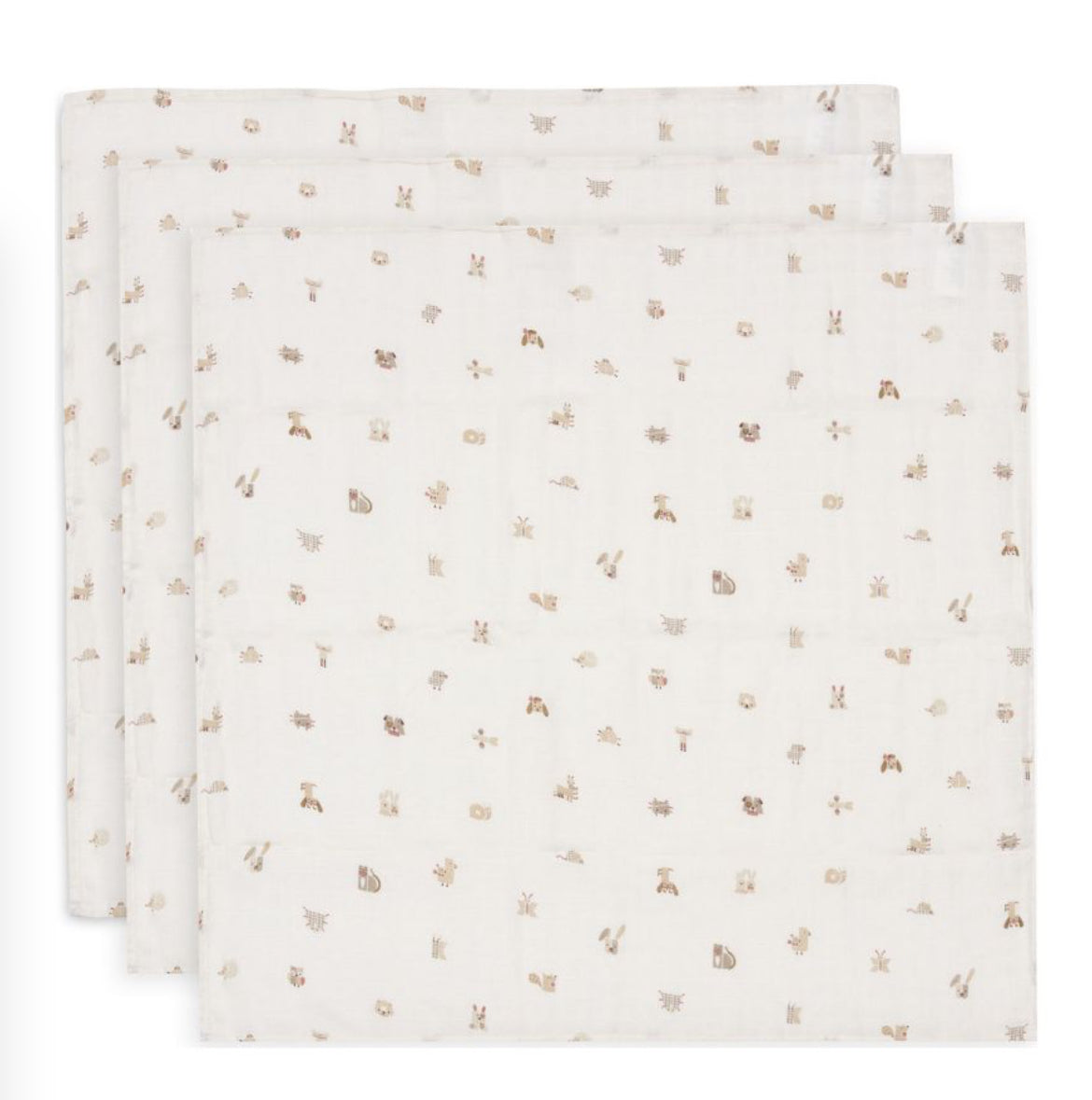 Lot de 3 langes 70x70 cm - Animal Friends - Jollein
