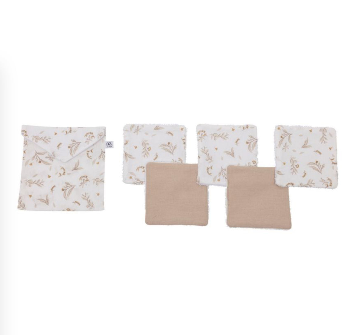 Lot de 5 lingettes réutilisables - Feuilles - BB&CO