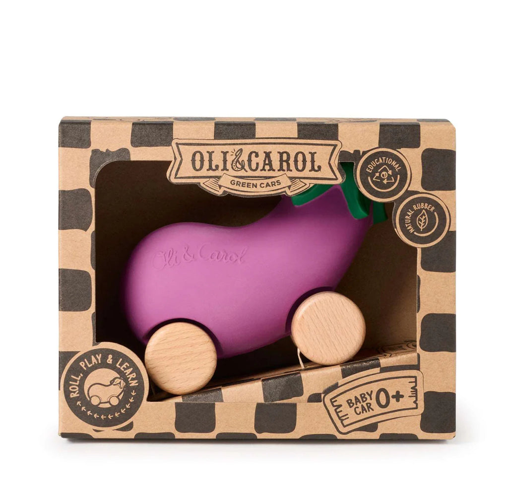 Voiture en caoutchouc naturel - Emma l'Aubergine - Oli & Carol