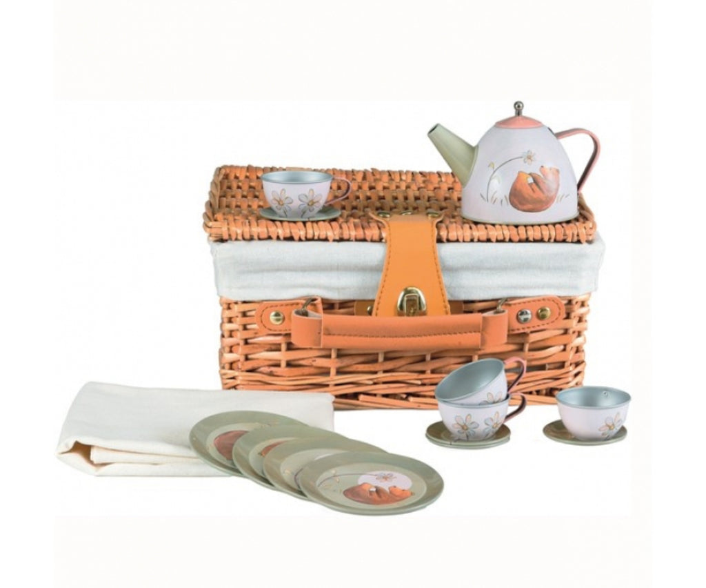 Set à thé dans une valise en osier - Forêt - Egmont Toys