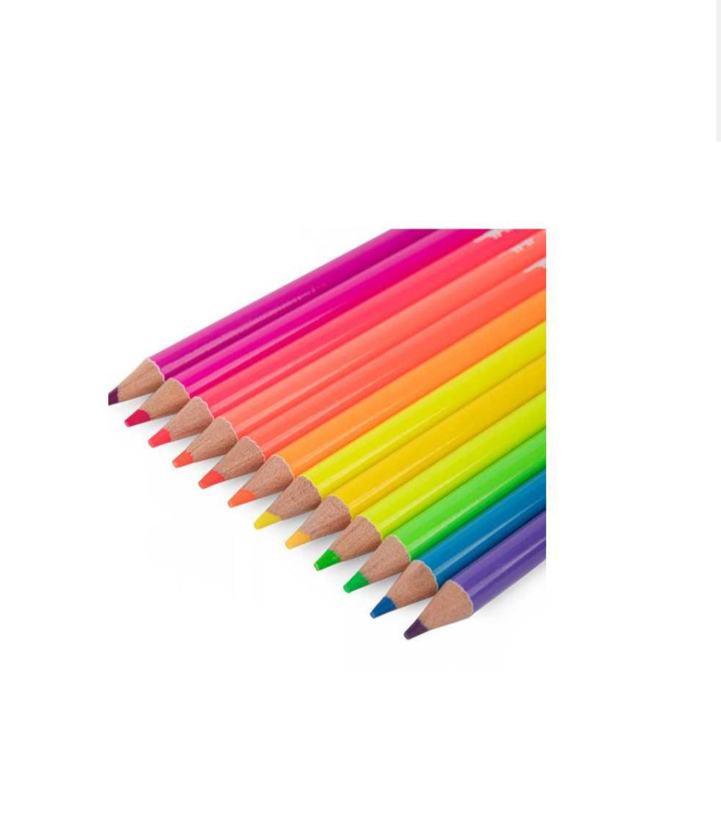 12 crayons de couleur néon - Les Schmouks -  Moulin Roty