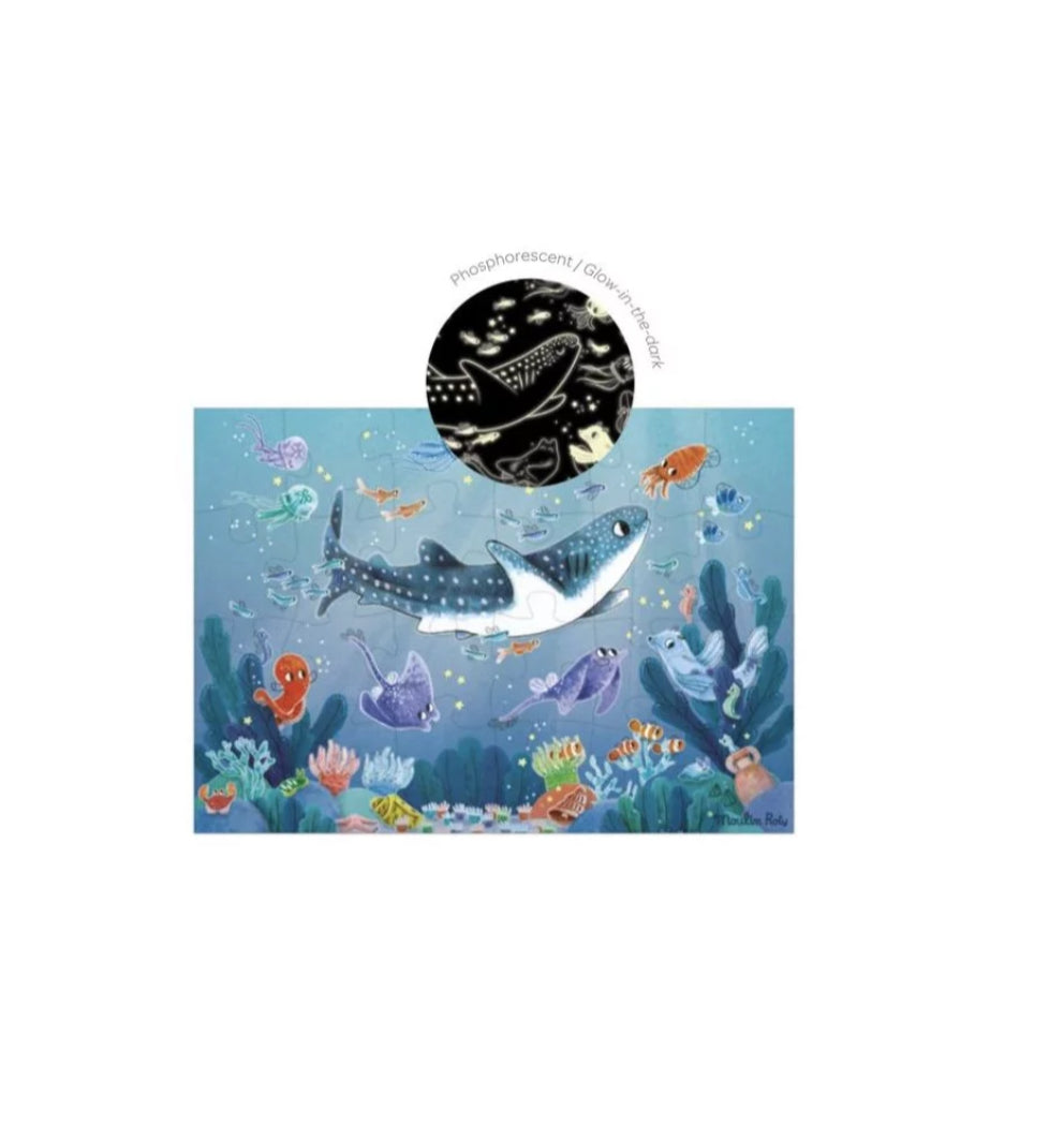 Puzzle 24 pièces phosphorescent - Sous la mer - Moulin Roty