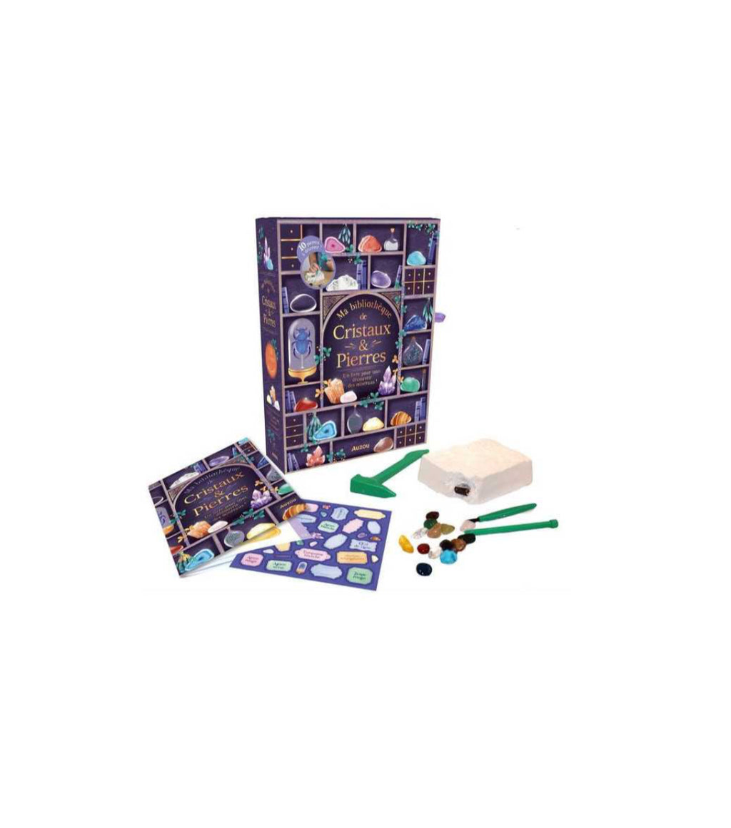 Ma bibliothèque de cristaux et pierres précieuses - Auzou