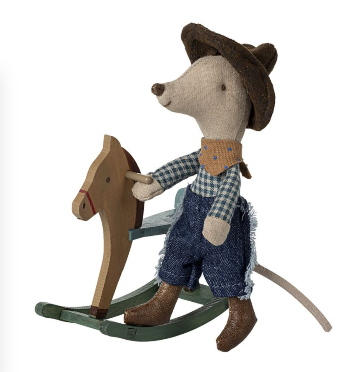 Souris petit frère - Cowboy sur son cheval - Maileg