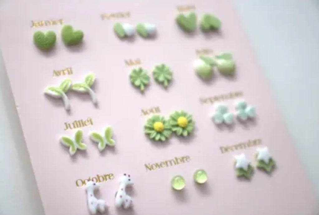 Boucles d'oreilles Un an de Poésie  - Vert  - Yuko B