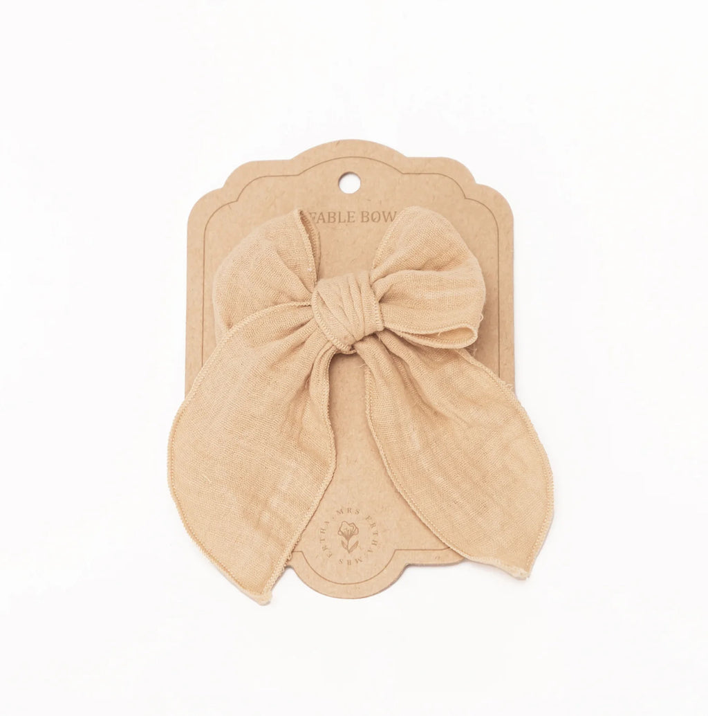 Barrette noeud - Camel - Mrs Ertha