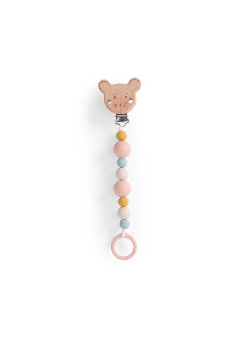 Attache tétine - silicone bois - La Petite Ecole de Danse