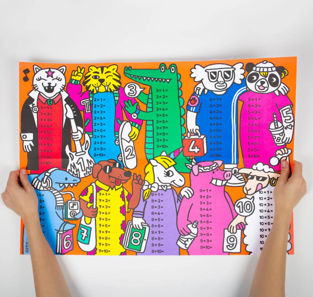 Poster géant pédagogique - Les multiplications -  OMY