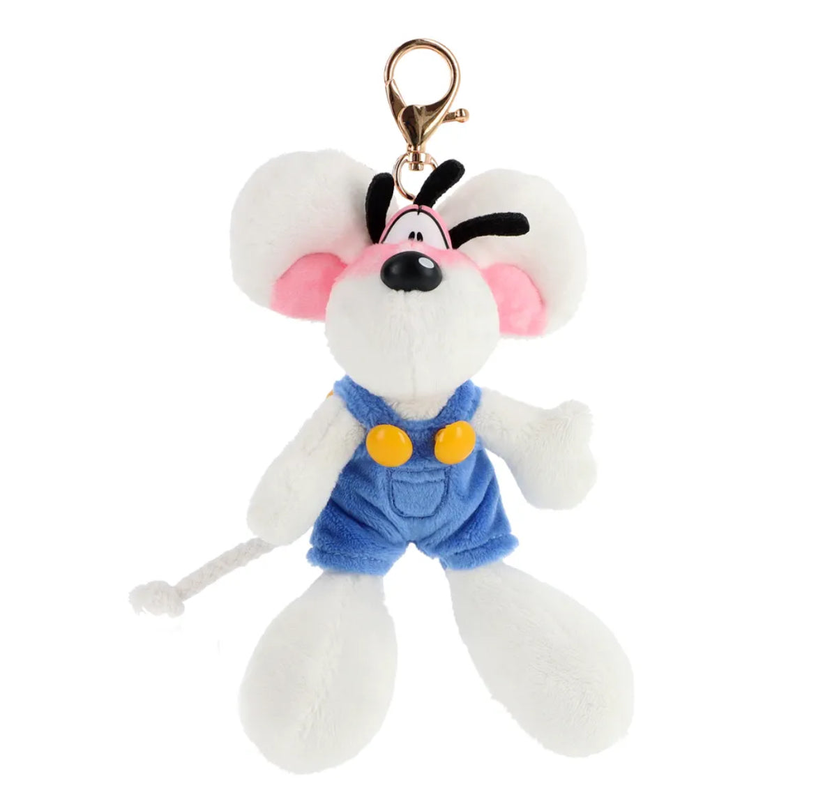Porte-clés peluche - Diddl en salopette bleue - Diddl