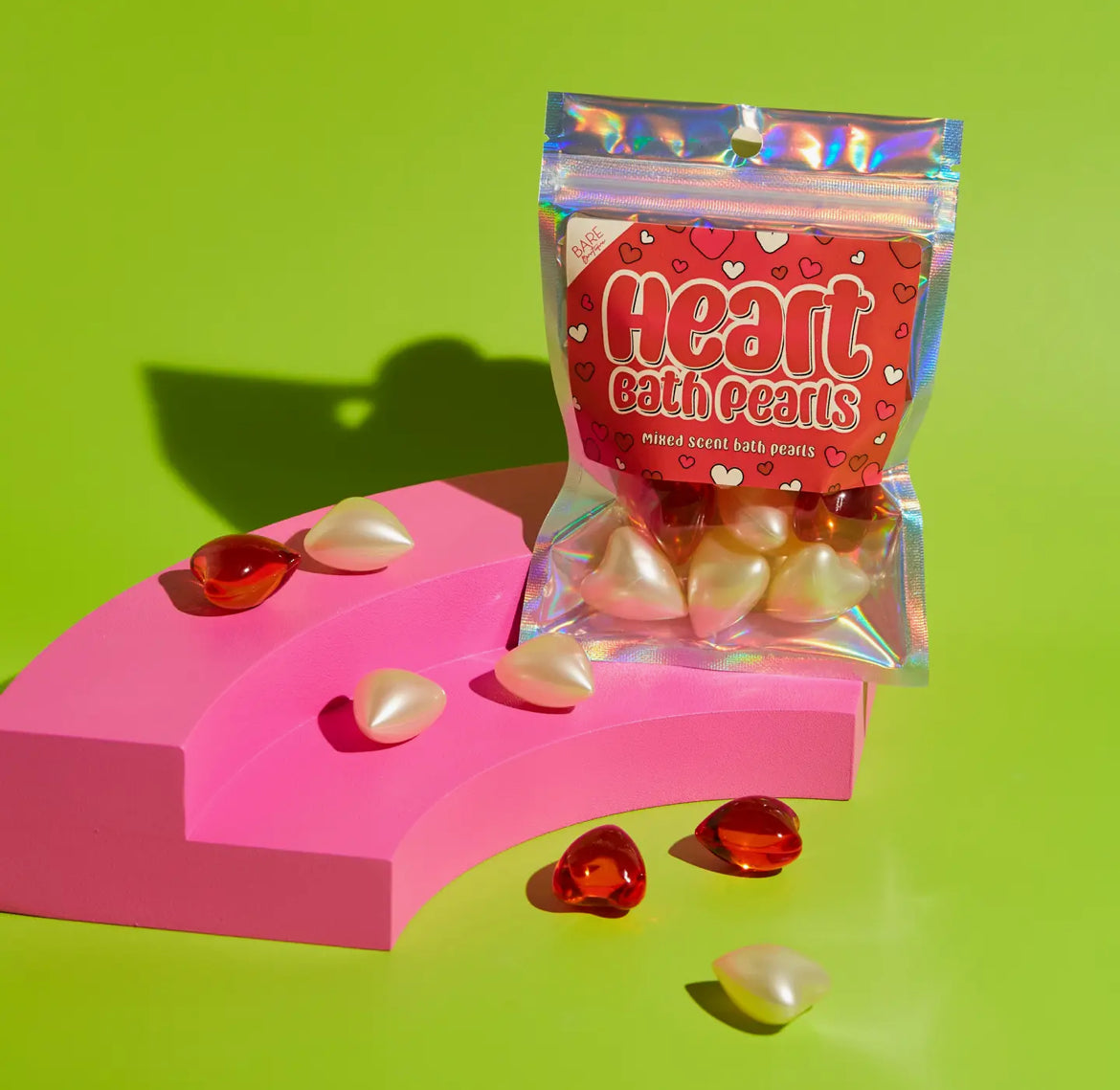 Sachet de 10 perles de bain - Coeur - Bare boutique