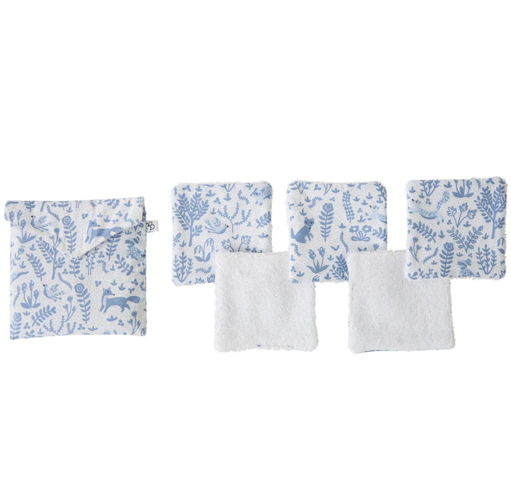 Lot de 5 lingettes réutilisables - Forêt Bleue - BB&CO