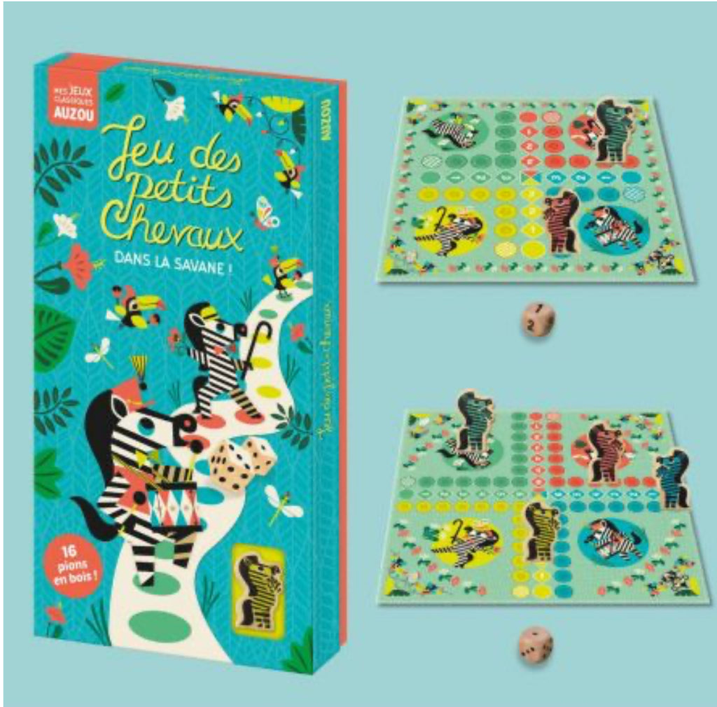 Jeu des petits chevaux en bois - Dans la Savane - Auzou