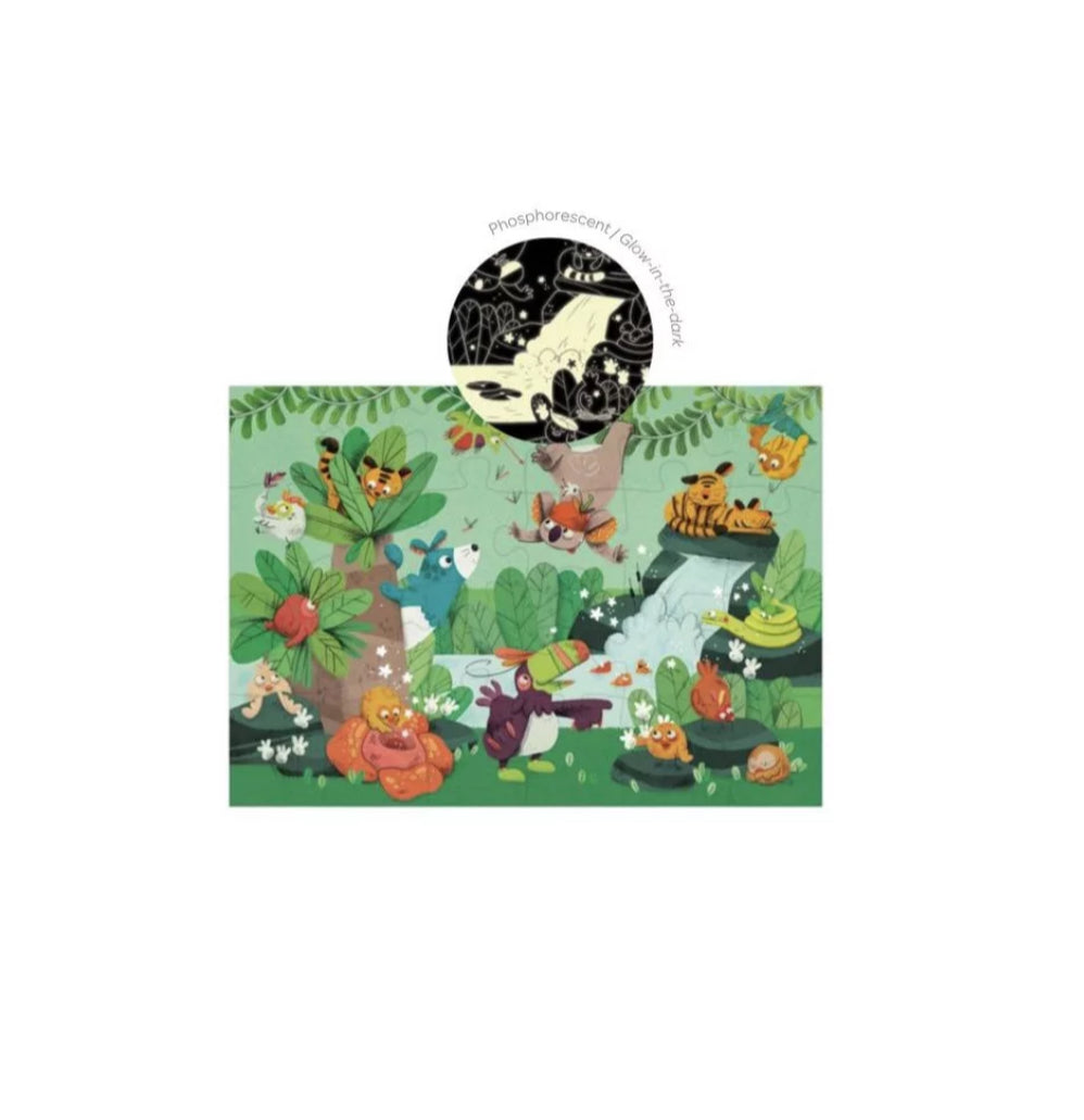 Puzzle 24 pièces phosphorescent - La cascade - Moulin Roty