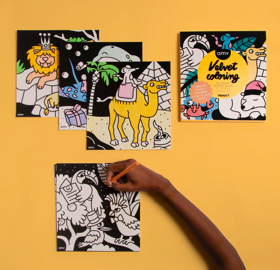 Coloriages velours - Animaux -  OMY