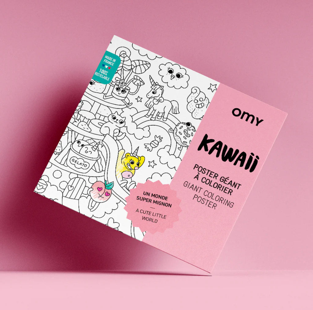 Poster géant à colorier - Kawaii -  OMY