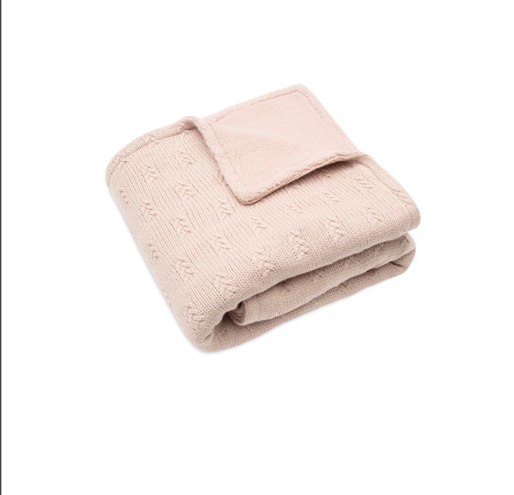 Couverture Grain Knit / Velvet - Wild Rose - Jollein