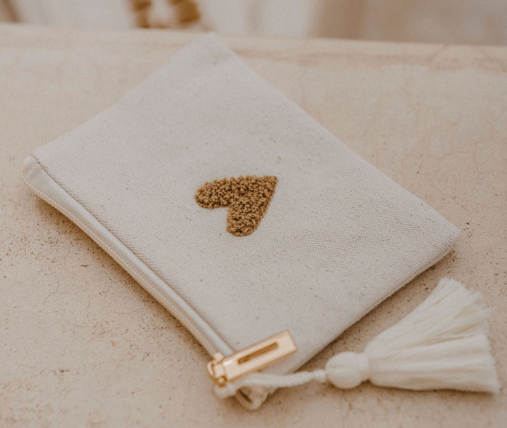 Porte-monnaie love - Beige - Zakuw