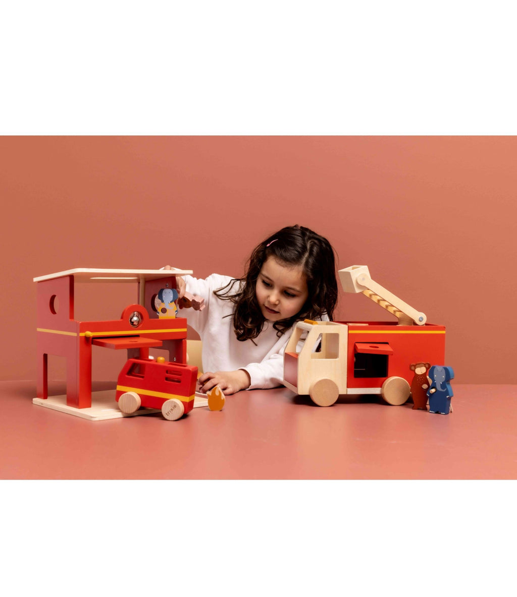 Camion de pompier en bois - Trixie
