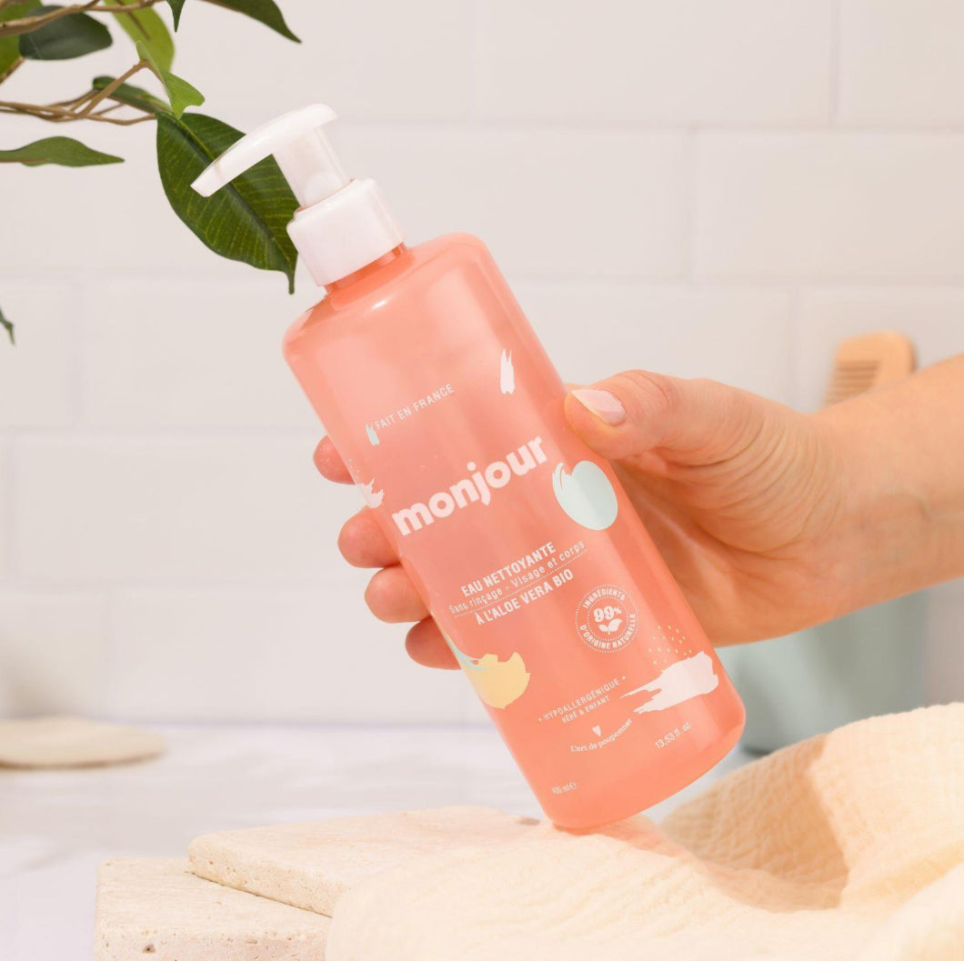 Eau nettoyante sans rinçage - visage et corps - Monjour