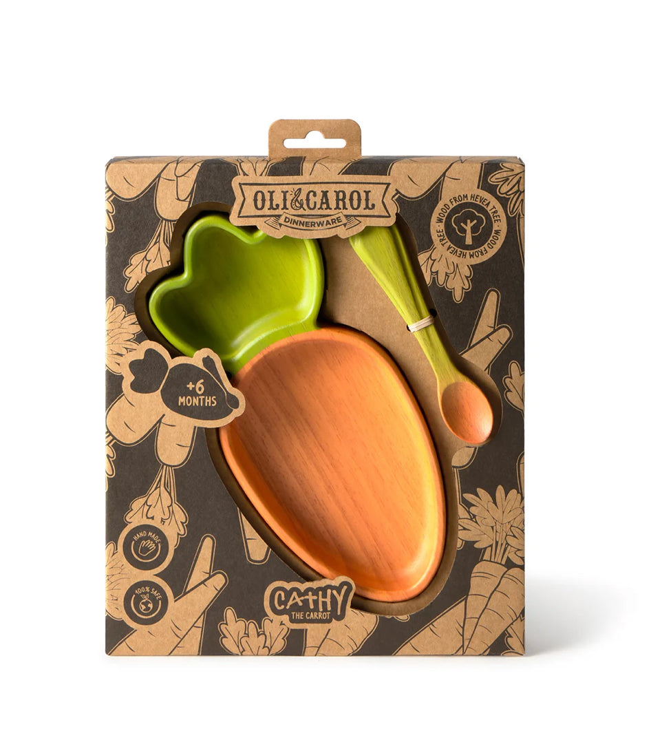 Set vaisselle Assiette & cuillère - Cathy la Carotte - Oli&Carol