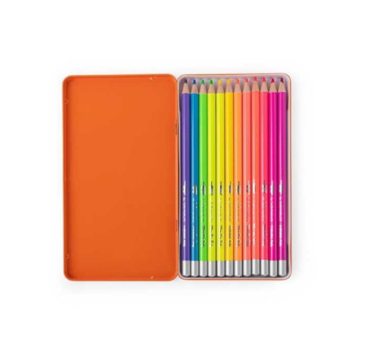 12 crayons de couleur néon - Les Schmouks -  Moulin Roty