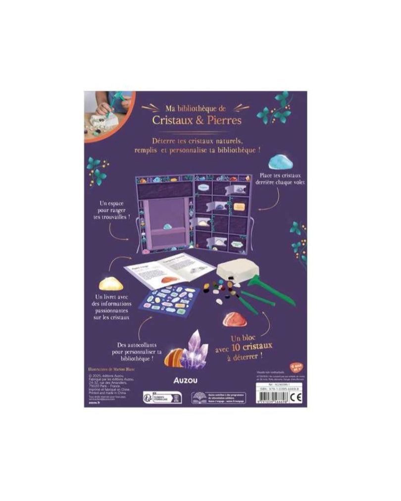 Ma bibliothèque de cristaux et pierres précieuses - Auzou