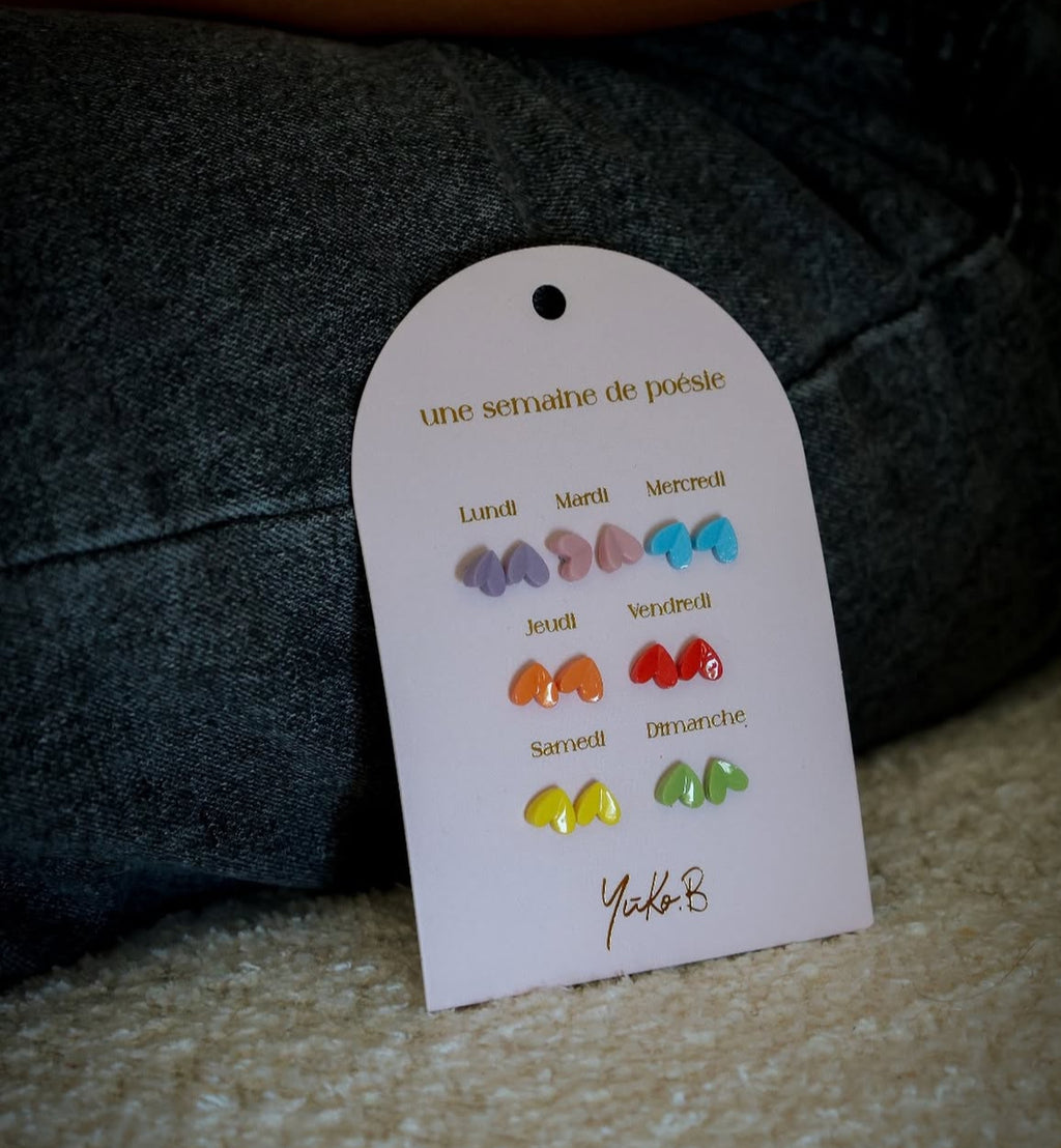 Boucles d'oreilles Une semainie de Poésie  - Coeurs  - Yuko B