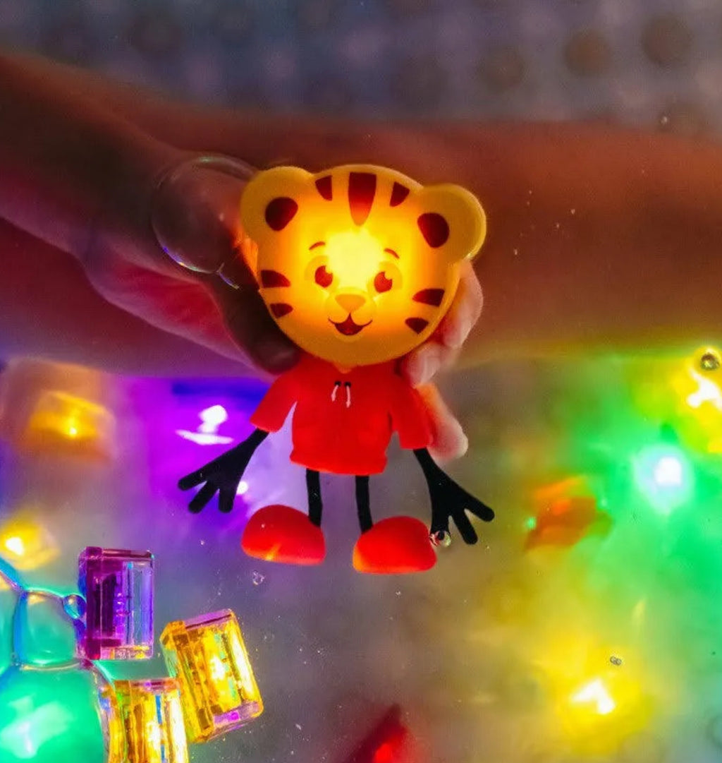 Personnage et 2 cubes lumineux - Daniel le Tigre - Glo Pals