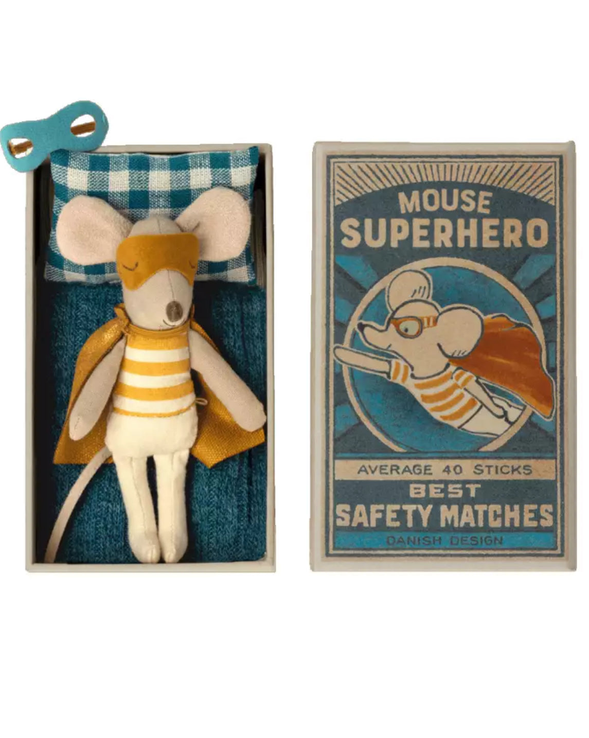 Souris petit frère - super-héros dans sa boîte - Maileg