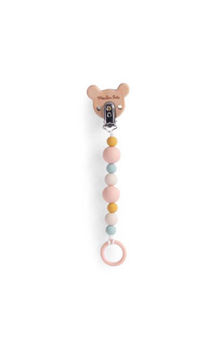 Attache tétine - silicone bois - La Petite Ecole de Danse