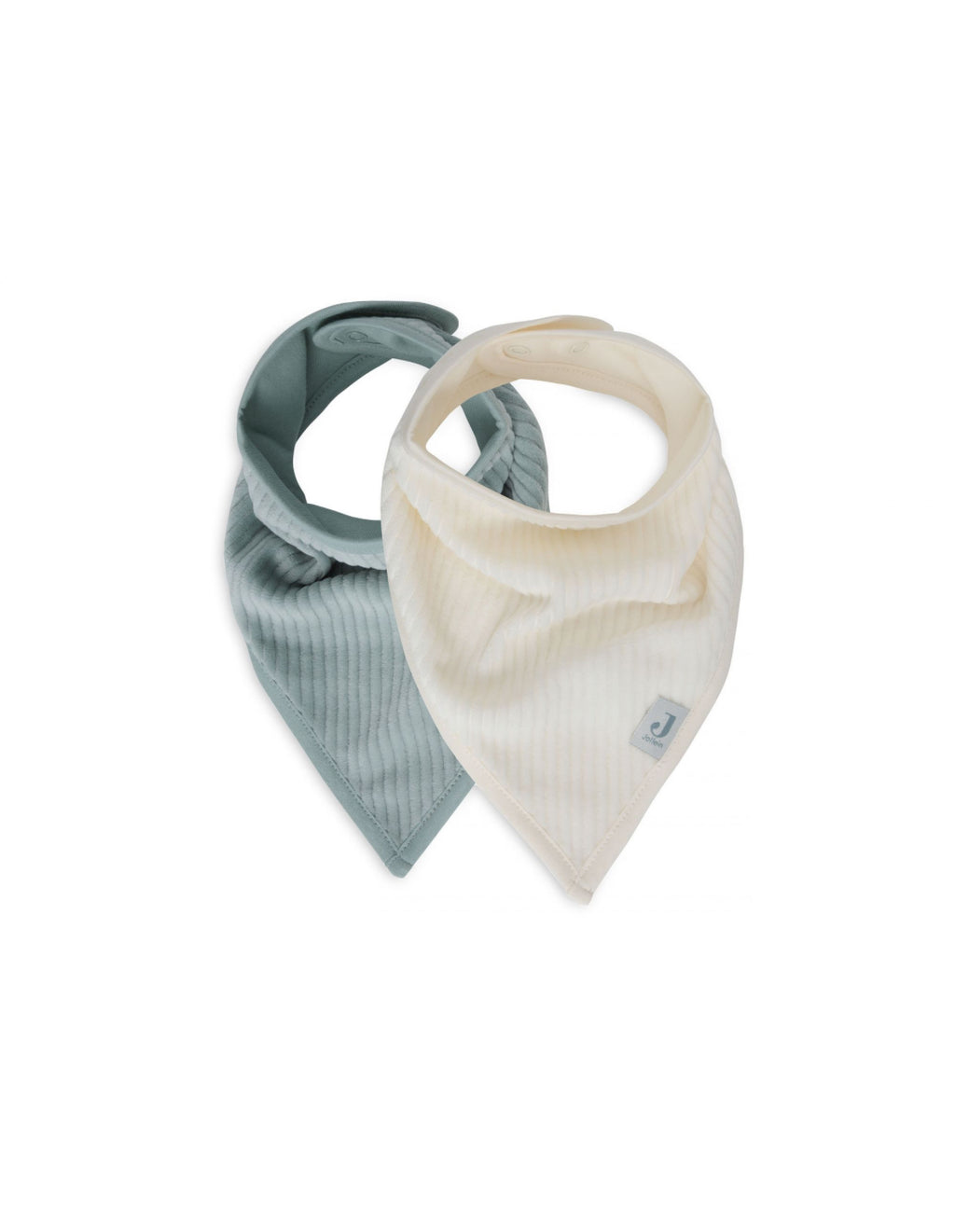 Set de 2 bavoirs bandana - Bleu & Ecru - Jollein