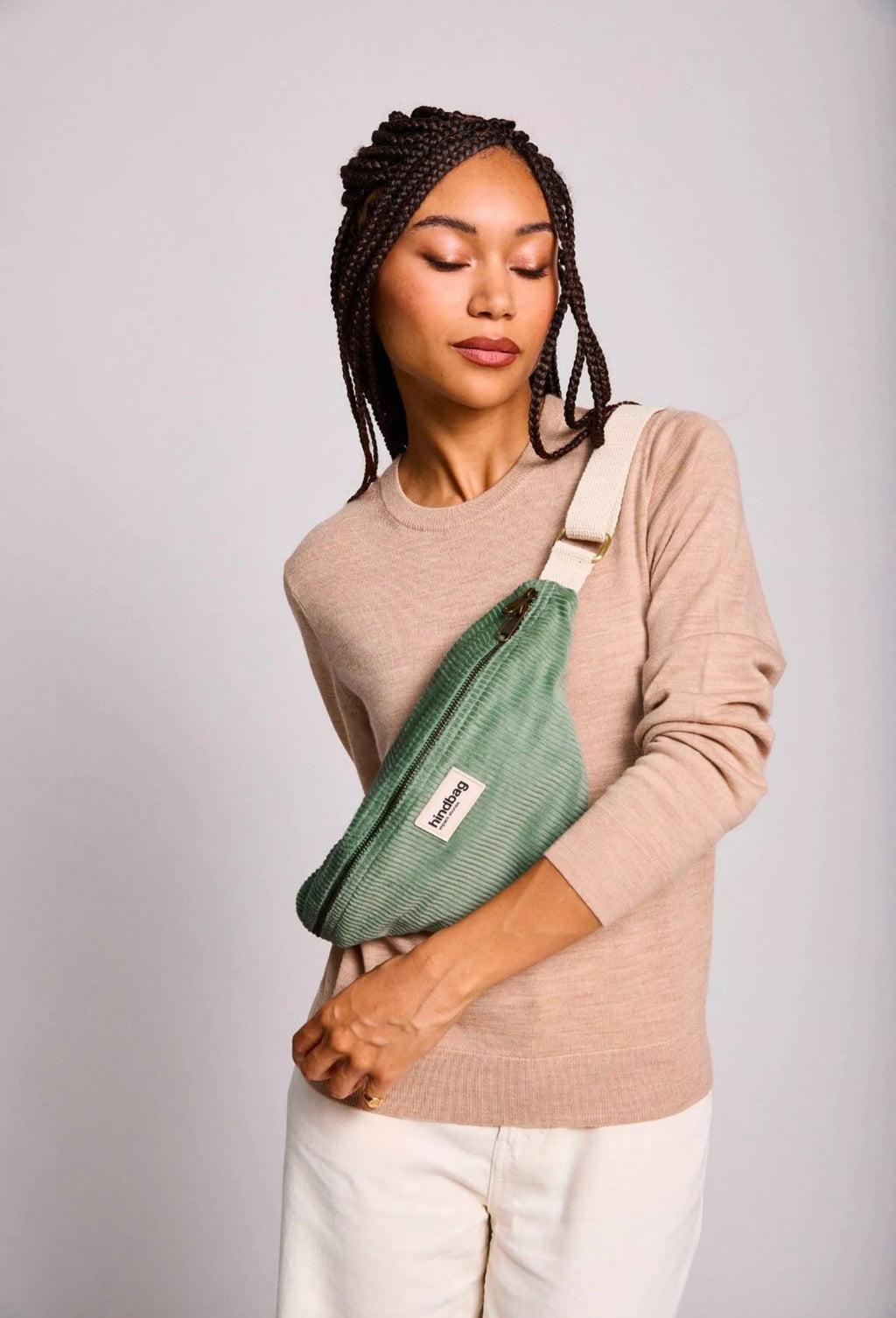 Sac banane Olivia Velours - Vert d'Eau -  Hindbag