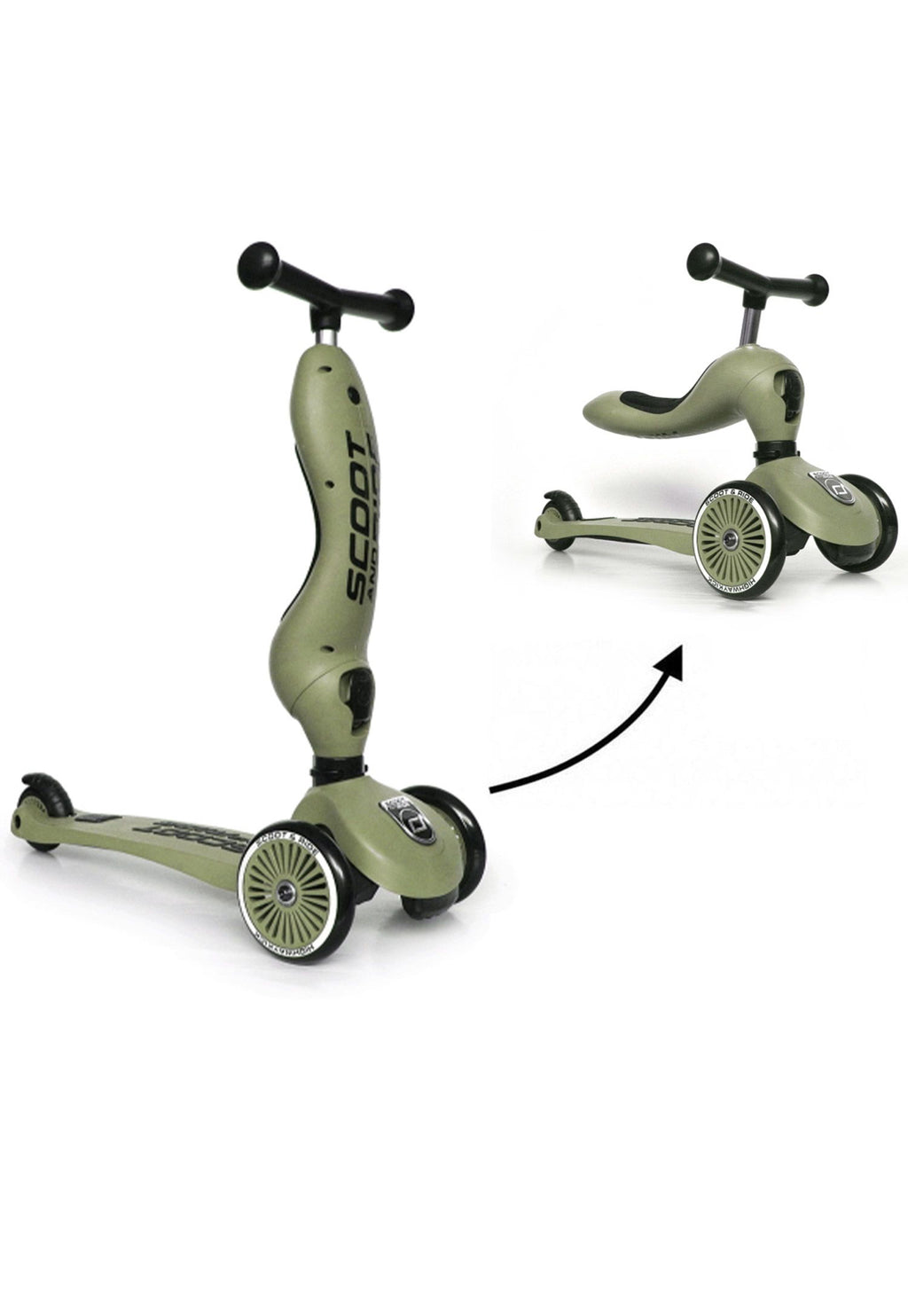 Trottinette évolutive - Olive - Scoot & Ride