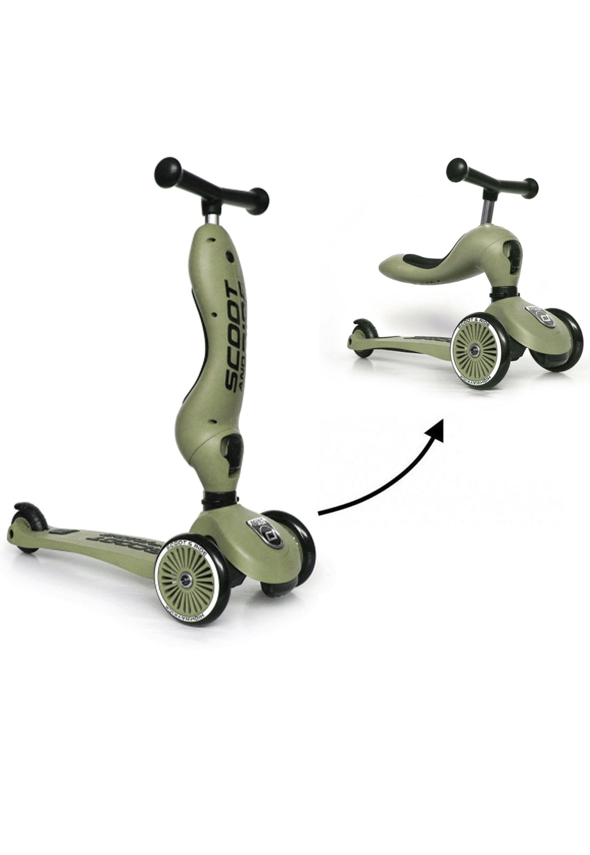Trottinette évolutive - Olive - Scoot & Ride