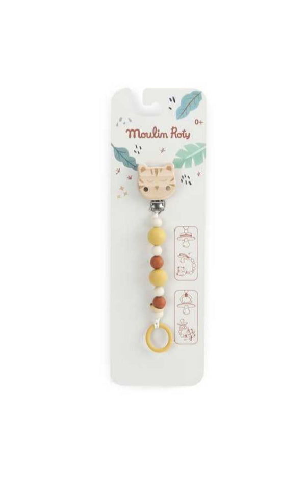 Attache tétine silicone bois - La Forêt Mawa - Moulin Roty